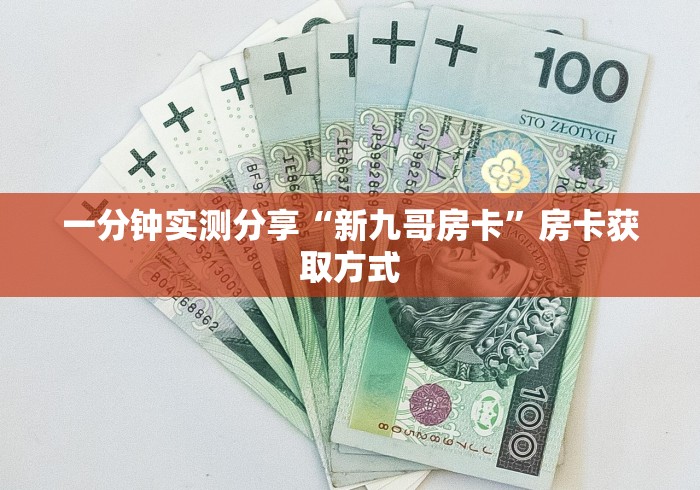 一分钟实测分享“新九哥房卡”房卡获取方式